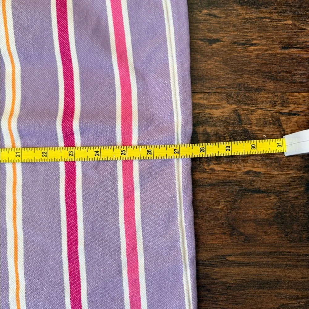 Pottery Barn Kids Purple Rainbow Striped Laundry Liner w/Drawstring Ties EUC